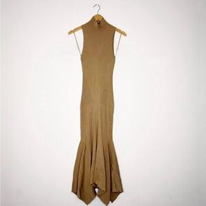 Anthropologie Sleeveless High-Neck Brown Knit Mermaid Dress